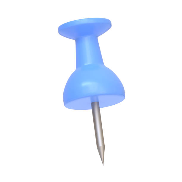 istock Blue drawing pin isolated on white background 1435983114