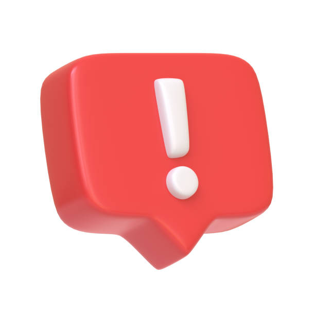 Red danger attention bell or red emergency notifications alert isolated on white background