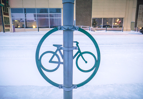 Bicycle parking and snow