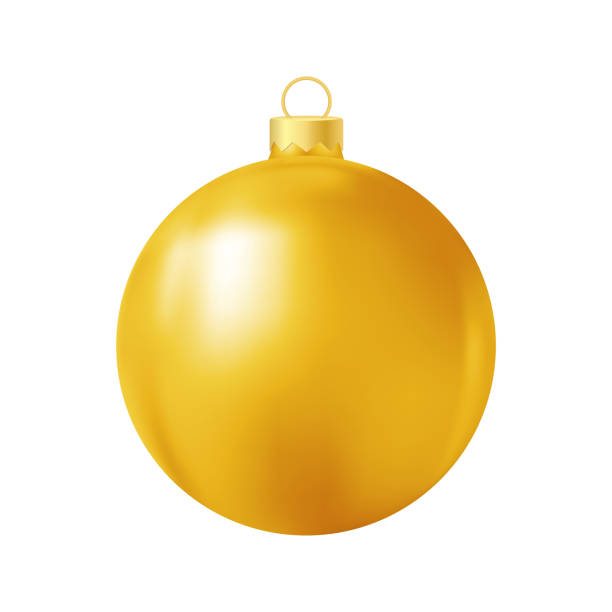 istock Yellow Christmas tree toy Realistic color illustration 1435986160