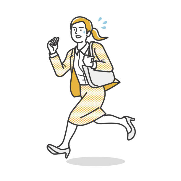 illustrations, cliparts, dessins animés et icônes de femme d’affaires en costume - femme transpiration sport