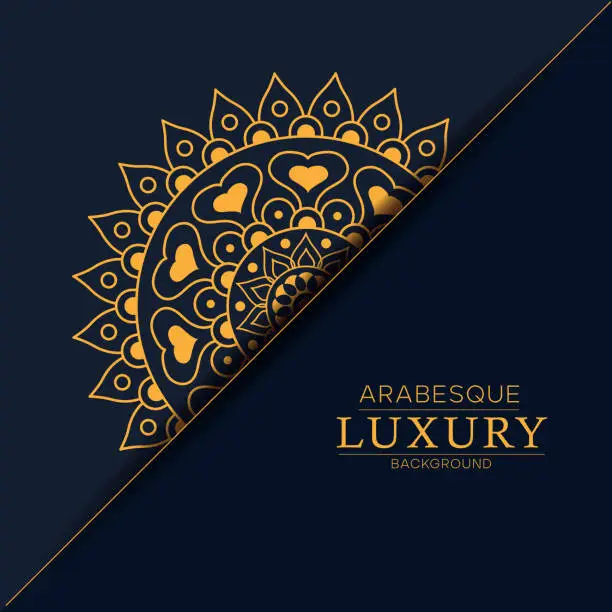 Vector illustration of Luxury mandala background with golden decoration
