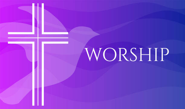 istock Worship Background Illustration With Cross and Pigeon 1436005043