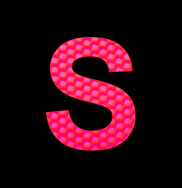 istock Alphabet letter S - Silicone background with red hexagons 1436011702