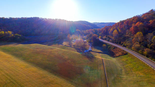 istock Drone shot of below the dam nice colors 1436018429