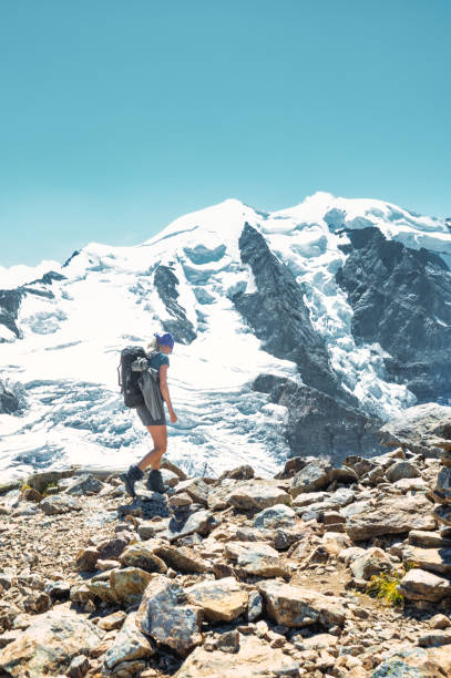 istock A woman during a high-altitude trek 1436023550