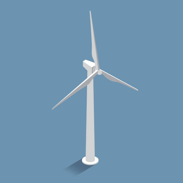 isometric_sharpで涼しい風力発電所 - 風力発電点のイラスト素材／クリップアート素材／マンガ素材／アイコン素材