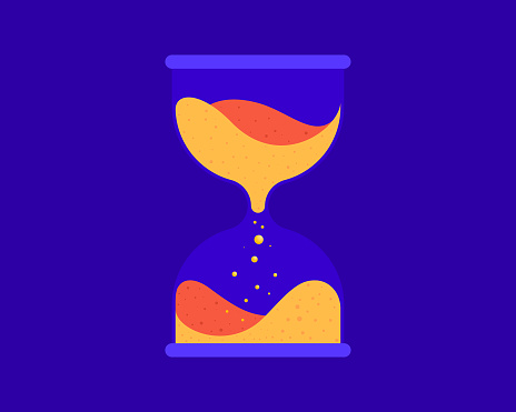 Colorful hourglass vector illustration.