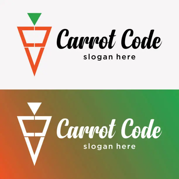 Vector illustration of Set Carrot Icon Geometric Shape Elegant Modern Symbol Brand Identity Design Vector