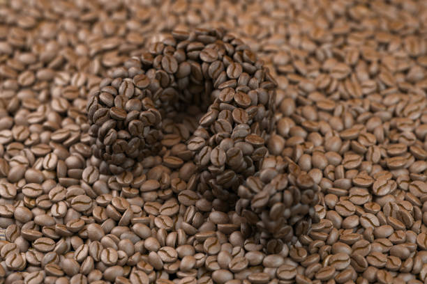 Question mark created from coffee beans.  FAQ, ask and information about coffee. 3d illustration