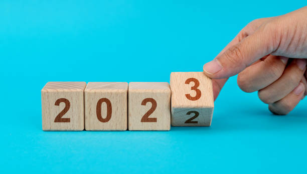 New year 2022 change to 2023 New year 2022 change to 2023 dice photos stock pictures, royalty-free photos & images
