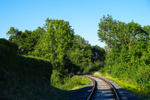 Railway tracks in nature.