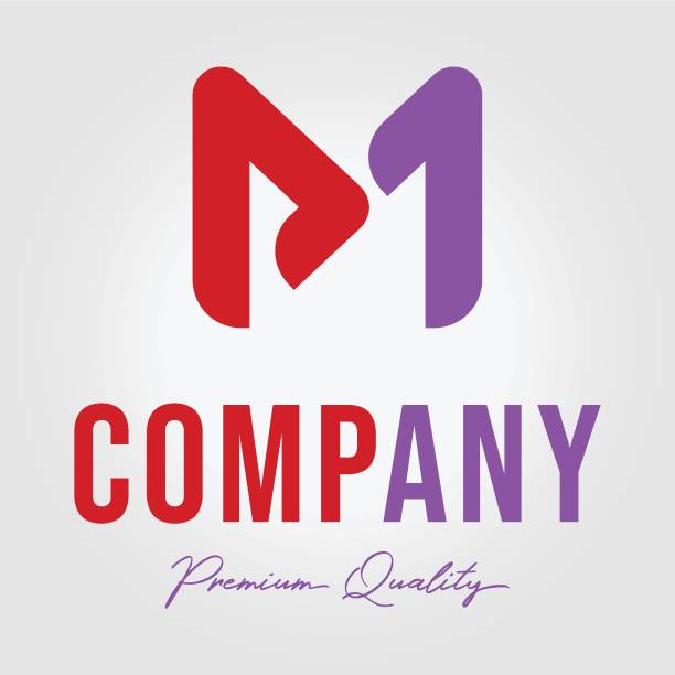 m компания логотип логотип иконка винтаж векторная иллюстрация дизайн - german deutschemarks stock illustrations