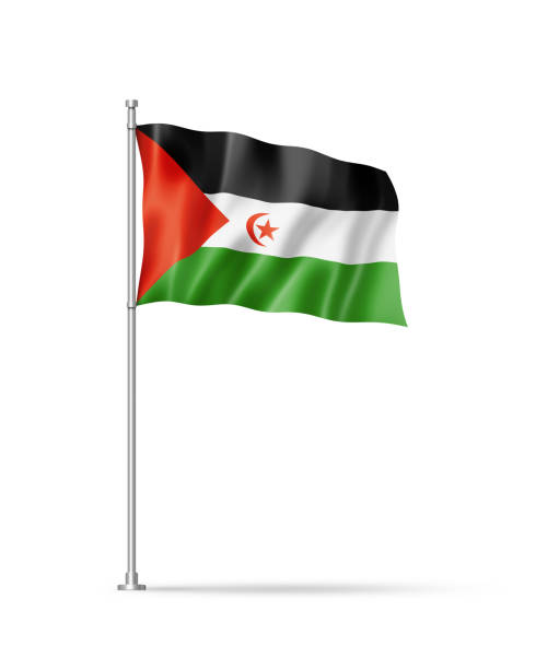 istock Sahrawi flag isolated on white 1436034952
