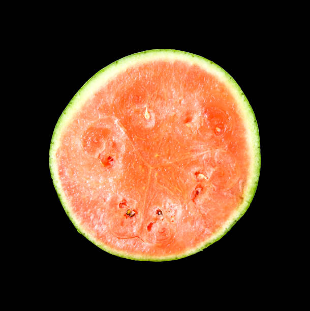 Watermelon slice isolated on black background