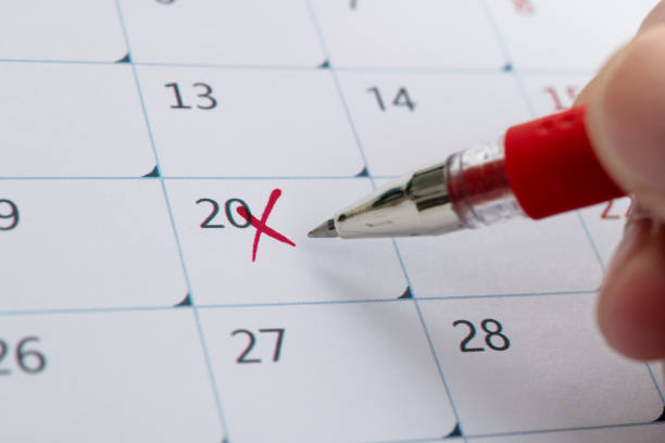 istock Calendar number 20 with cross shape 1436035605