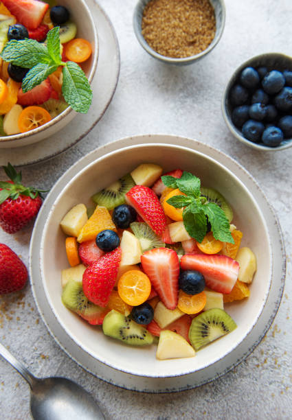 istock Healthy fresh fruit salad in a bowl 1436040915
