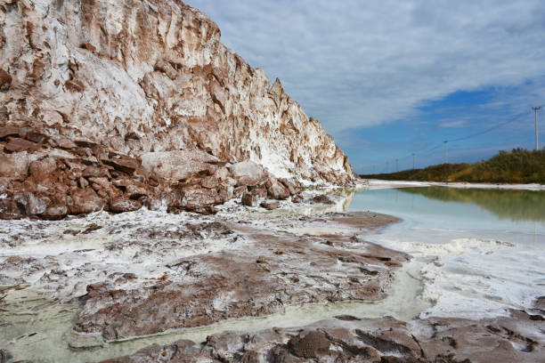 istock Potash waste heaps with poison lake 1436041872