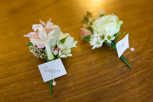 Wedding button hole flowers for groom