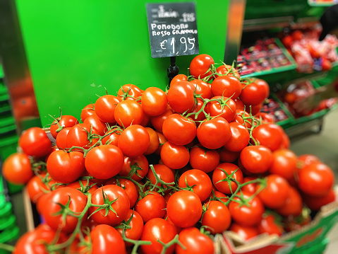 Supermarket shopping grocery vegetables tomato