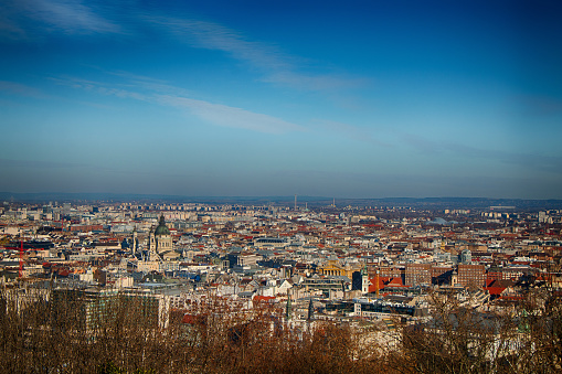 Hungary. Budapest. Beautiful panorama of the city in sunny weather.