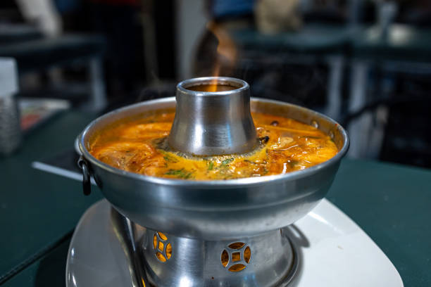 istock Popular Thailand soup dish Tom Yam Kung at restaurant 1436045018