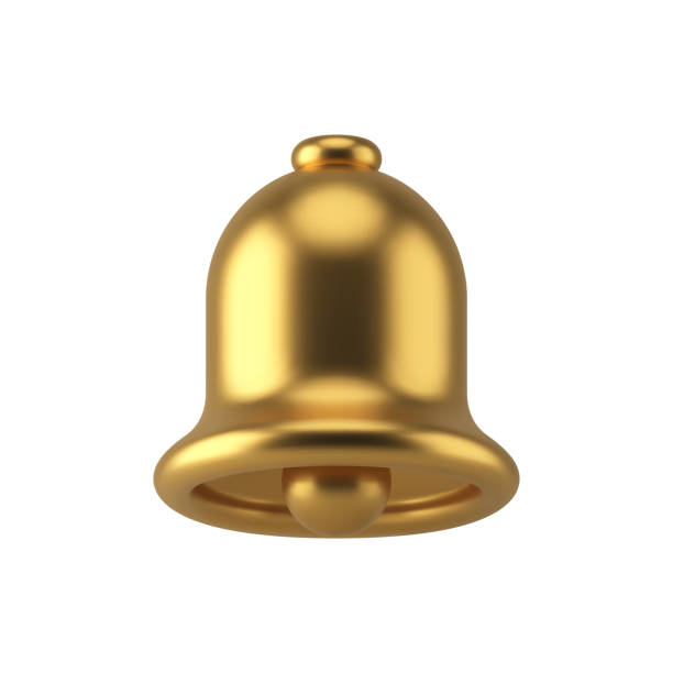 istock Realistic golden traditional Christmas bell vector illustration. Luxury holiday element for ringing 1436047087
