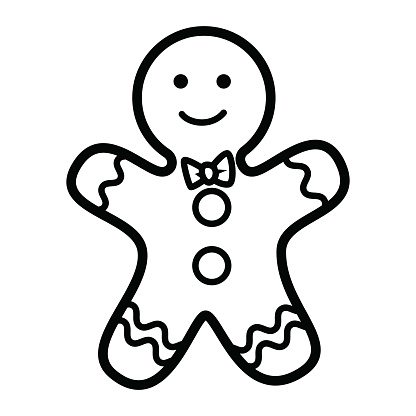 Vector Gingerbread man icon, Christmas food