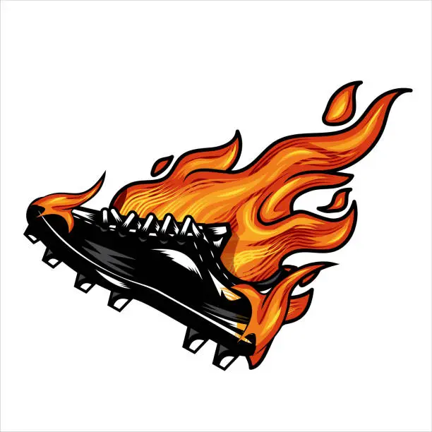 Vector illustration of soccer shoe Fire01