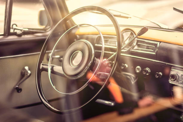 dashboard of a classic car