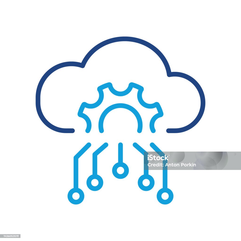 Cài Đặt Máy Chủ Đám Mây Biểu Tượng Đường Màu Cấu Hình Điện Toán ...