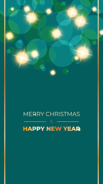 Merry Christmas and Happy New Year card vector template vector art illustration