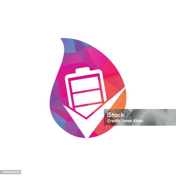Battery Reverse Logo Battery Check Drop Shape Concept Vector Logo Design Stock Illustration ...