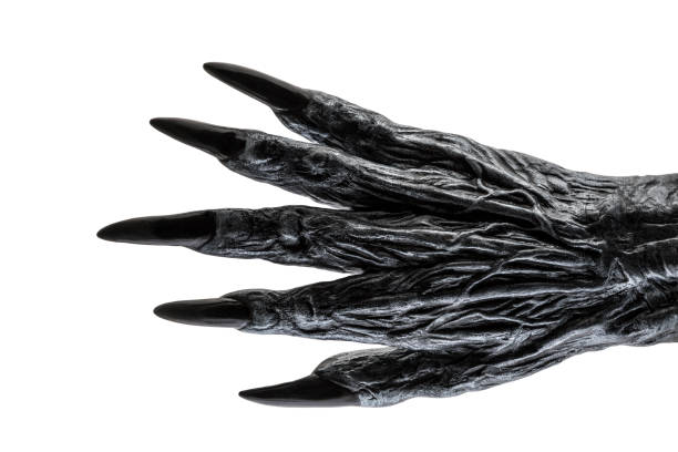 istock Creepy monster hand isolated on white background with clipping path 1436069825