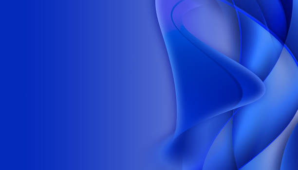 istock Decorative abstract blue gradient curved lines. Design for beautiful brochures, flyers, cover, business, banners, marketing... 1436071759