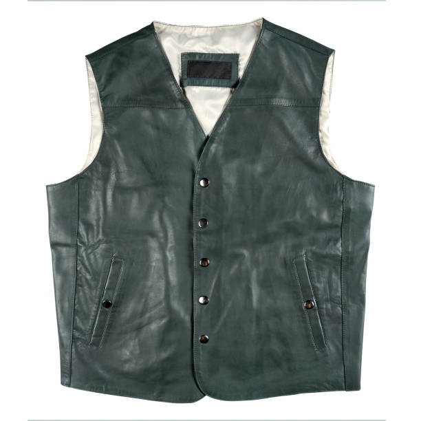 istock Front View Of Leather Waistcoat Isolated On White Background. 1436072433