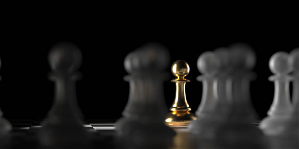 istock Chess pawn piece outstanding. Leadership concept 1436073527