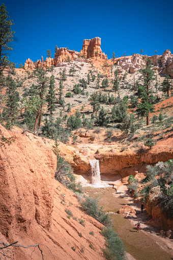 Mossy Cave and waterfal in Bryce Canyon