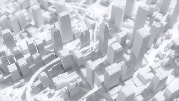 istock Abstract Cityscape - Architectural Model, Urban Planning, City Background 1436078623