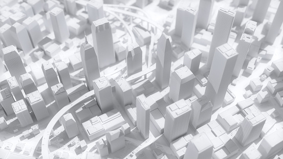 Digitally generated cityscape, perfectly usable for all kinds of topics related to architecture and urban life.