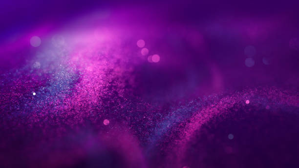 Swirly Particles - Purple, Blue - Glitter Background stock photo