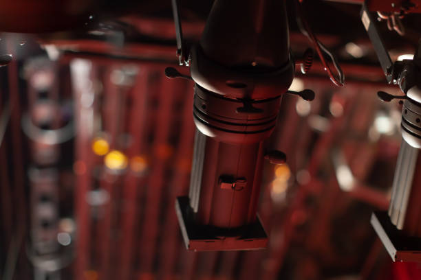 theater spotlight and backstage equipment