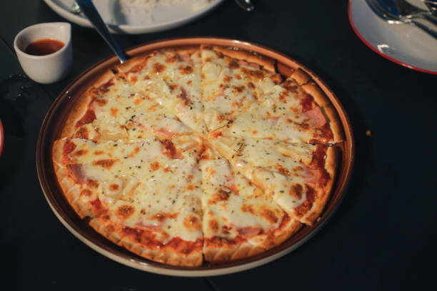 istock Delicious taste margarita pizza, mozzarella cheese 1436079528