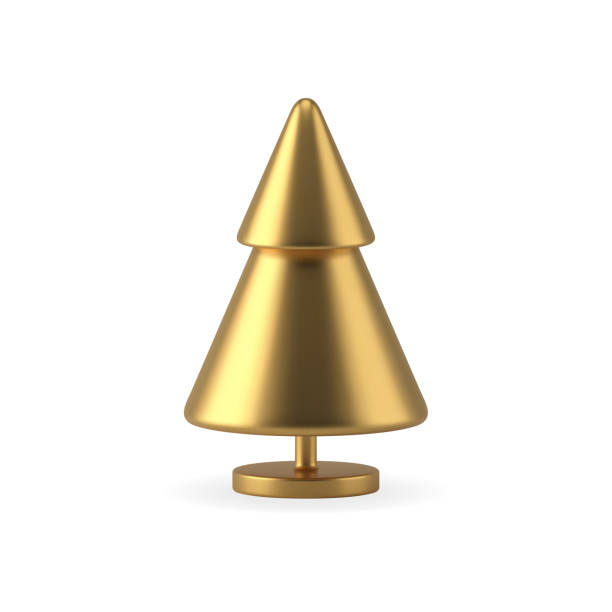 istock Minimalistic luxury Christmas tree decorative design standing on rack festive holiday interior decor 1436081030