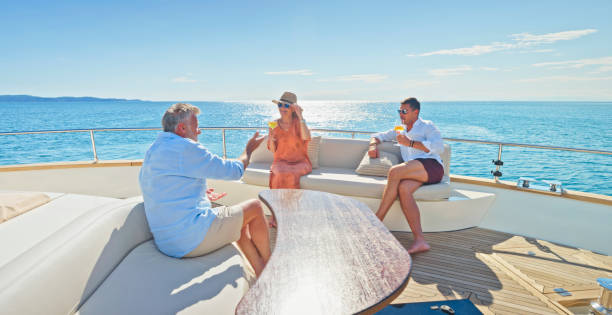 istock Family relaxing on yacht 1436081837