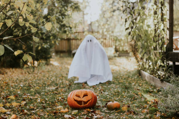 istock Ghost and HAlloween pumpkin 1436082687