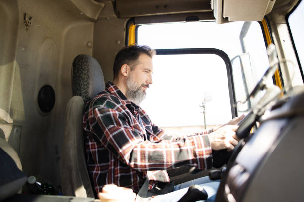 istock Mature truck driver on duty 1436082699