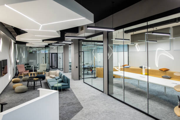 istock Empty leisure area in an office building 1436083378