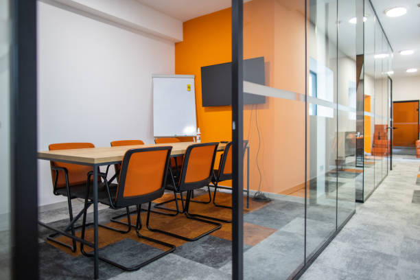 istock Empty meeting room in an office building 1436083505
