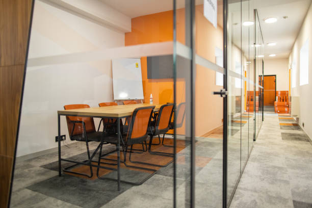 istock Empty meeting room in an office building 1436083576